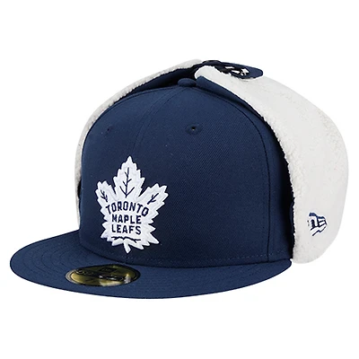 Men's New Era Navy Toronto Maple Leafs Injection Dog Ear Classic Fitted Hat