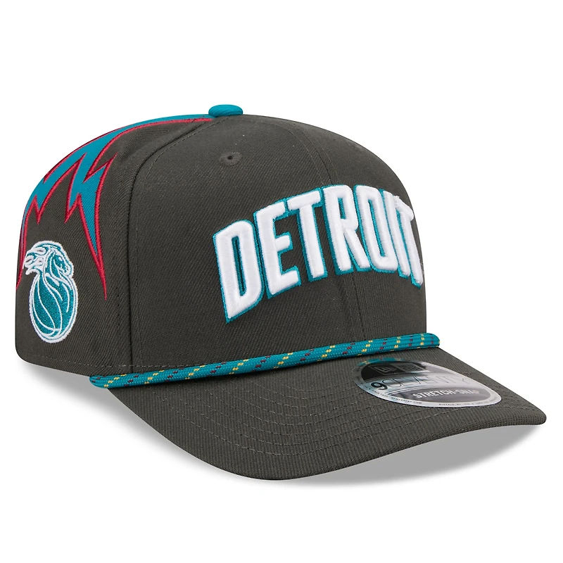Men's New Era Black Detroit Pistons 2025/26 City Edition 9SEVENTY Adjustable Hat