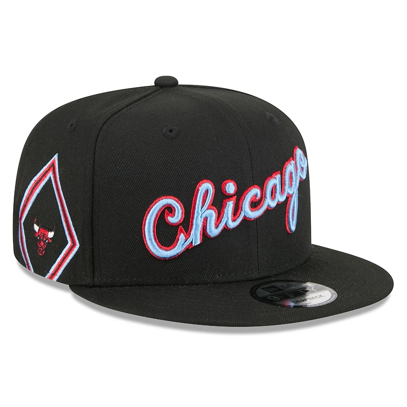 Youth New Era Black Chicago Bulls 2025/26 City Edition 9FIFTY Snapback Hat