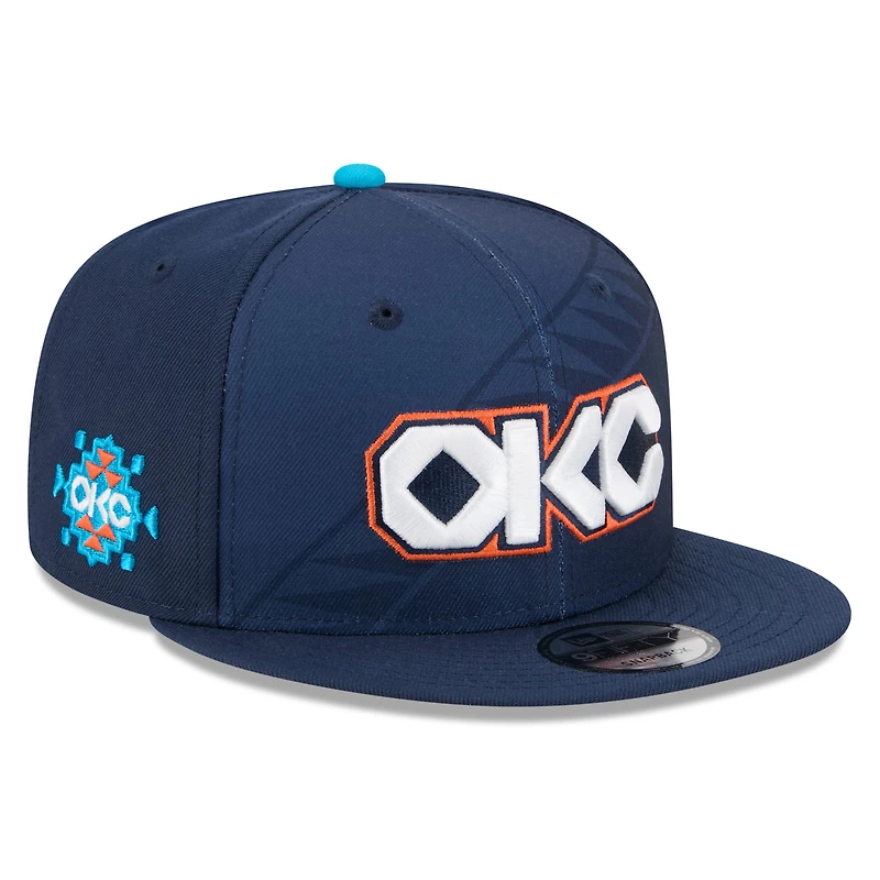 Youth New Era Navy Oklahoma City Thunder 2025/26 City Edition 9FIFTY Snapback Hat