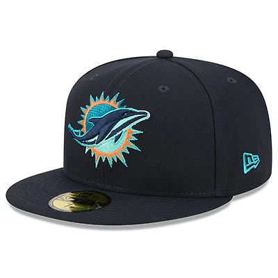 Men's New Era  Pitch Blue Miami Dolphins 2025 Rivalries Collection Fan Pack 59FIFTY Fitted Hat