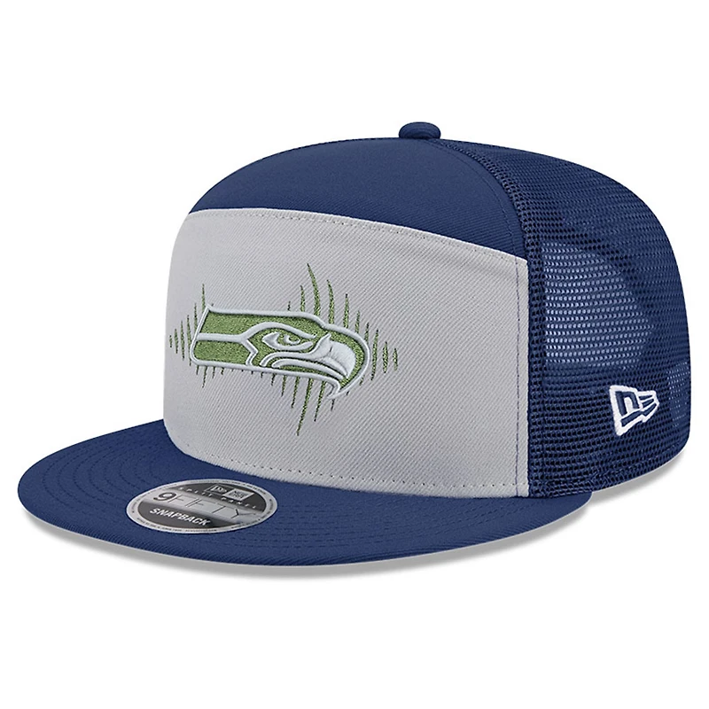 Men's New Era Wolf Gray Seattle Seahawks 2025 Rivalries Collection Team Split Panel 9FIFTY Snapback Hat