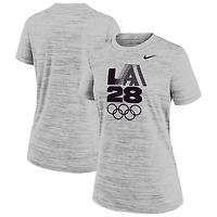 Women's Nike Gray LA28 Summer Olympics Velocity Performance T-Shirt