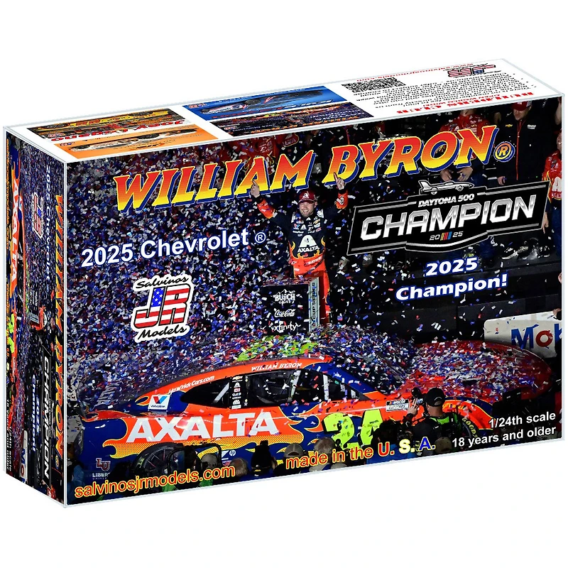 Salvinos JR Models William Byron 2025 Daytona 500 Champion #24 Axalta 1:24 Chevrolet Camaro ZL1 Model Car Kit