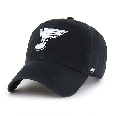 Men's '47  Black St. Louis Blues Core Logo Clean Up Adjustable Hat