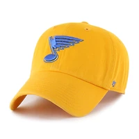 Men's '47  Gold St. Louis Blues Core Logo Clean Up Adjustable Hat