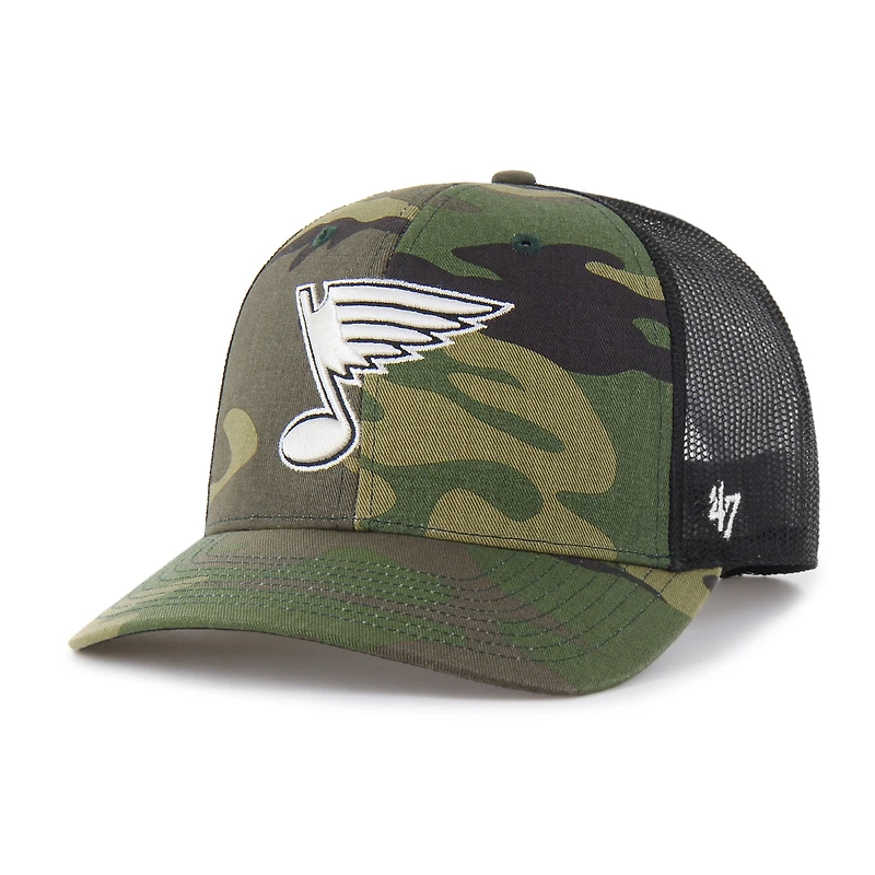 Men's '47 Camo St. Louis Blues Trucker Snapback Hat