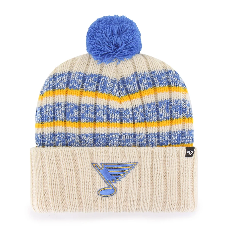 Men's '47 Cream St. Louis Blues  Tavern Cuffed Knit Hat with Pom