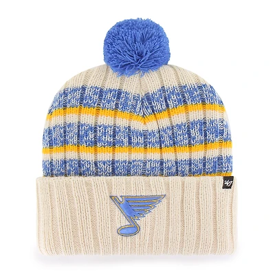 Men's '47 Cream St. Louis Blues  Tavern Cuffed Knit Hat with Pom