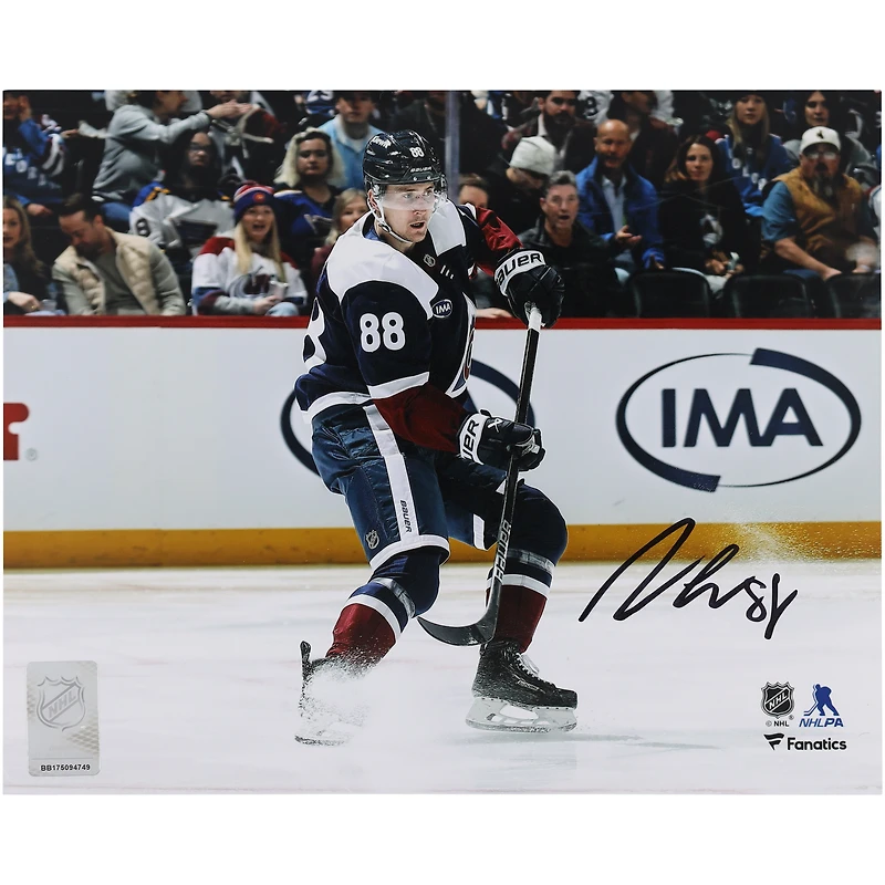 Martin Necas Colorado Avalanche Autographed 8" x 10" Navy Alternate Jersey Stopping Photograph