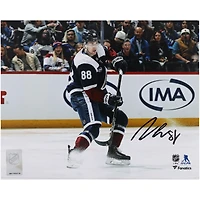 Martin Necas Colorado Avalanche Autographed 8" x 10" Navy Alternate Jersey Stopping Photograph