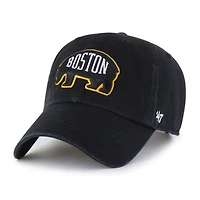 Men's '47  Black Boston Bruins Alternate Logo Clean Up Adjustable Hat