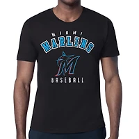 Men's Starter Black Miami Marlins Team Logo T-Shirt