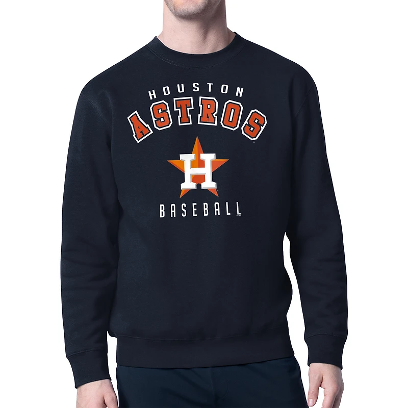 Men's Starter Navy Houston Astros Team Logo Fleece Pullover Sweatshirt