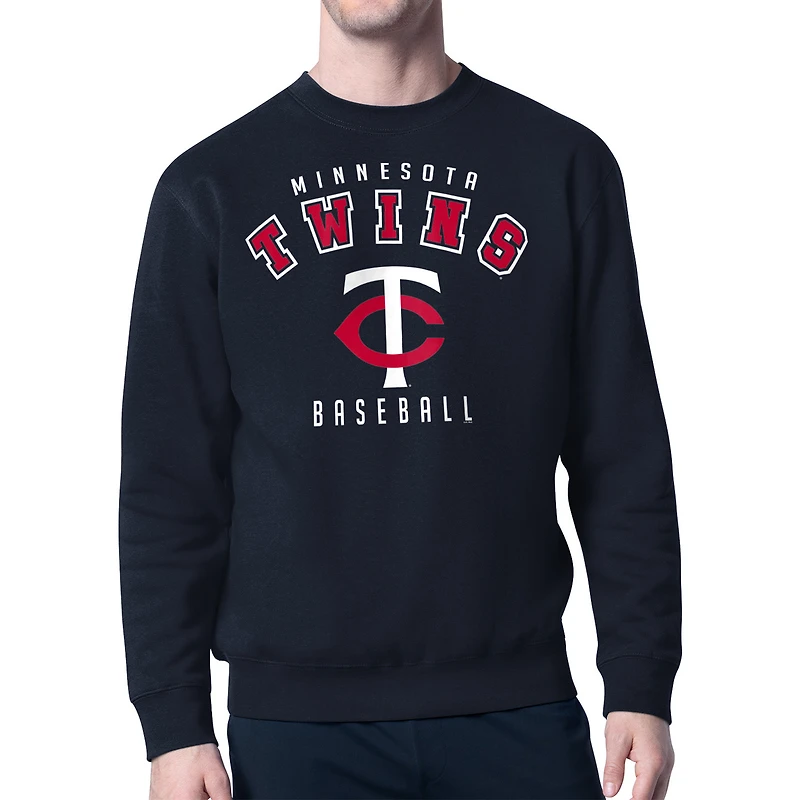 Men's Starter Navy Minnesota Twins Team Logo Fleece Pullover Sweatshirt