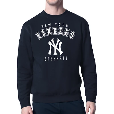 Men's Starter Navy New York Yankees Team Logo Fleece Pullover Sweatshirt