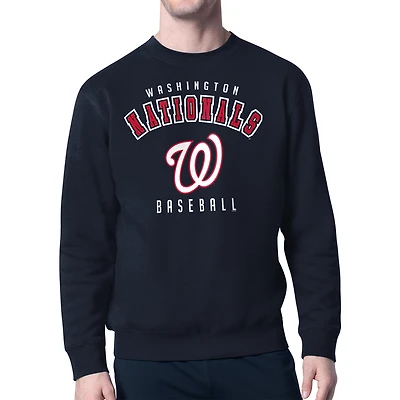 Men's Starter Navy Washington Nationals Team Logo Fleece Pullover Sweatshirt