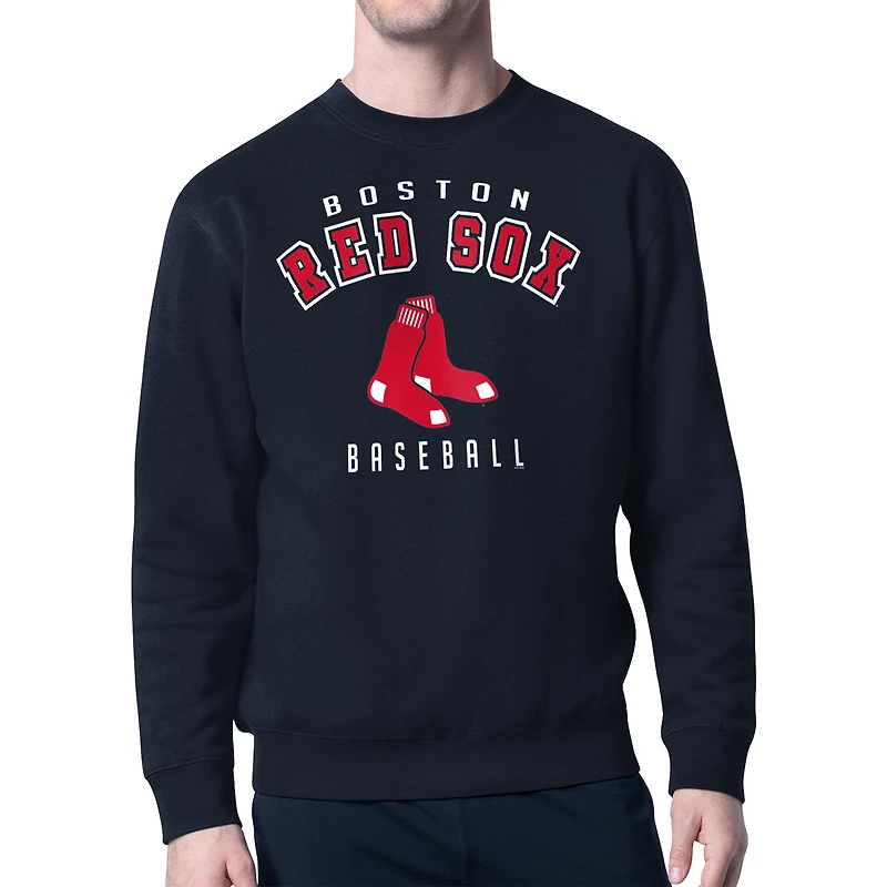 Men's Starter Navy Boston Red Sox Team Logo Fleece Pullover Sweatshirt