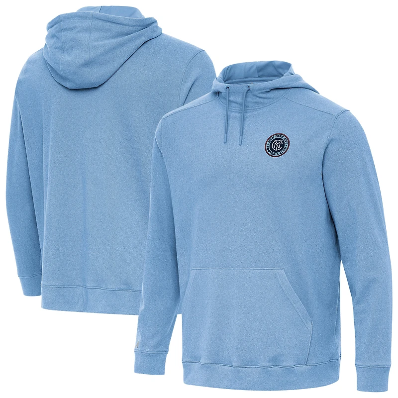 Men's Antigua  Heather Sky Blue New York City FC Cloud Pullover Hoodie