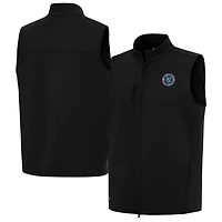 Men's Antigua Black New York City FC Demand Full-Zip Vest