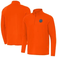 Men's Antigua Orange New York City FC Intent Quarter-Zip Pullover