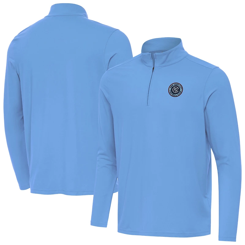 Men's Antigua Sky Blue New York City FC Intent Quarter-Zip Pullover