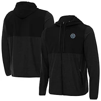 Men's Antigua  Black New York City FC Full-Zip Sway Jacket
