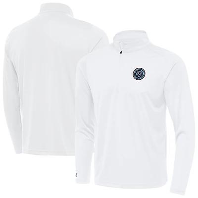 Men's Antigua  White New York City FC Tribute Quarter-Zip Top