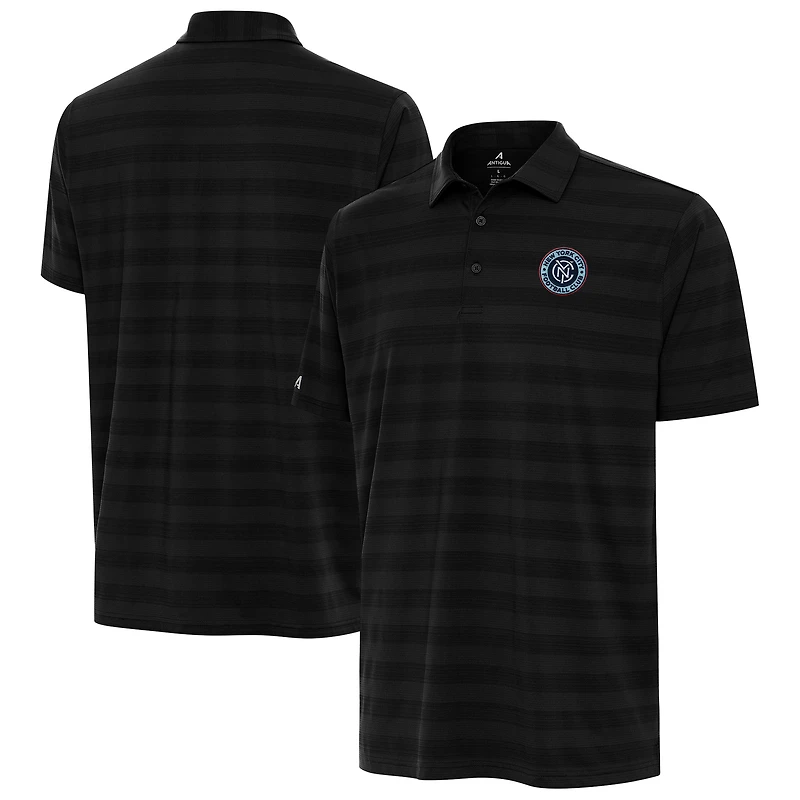 Men's Antigua Black New York City FC Tunnel Polo