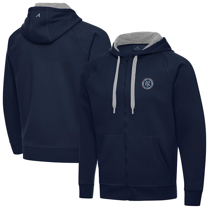 Men's Antigua Navy New York City FC Big & Tall Victory Full-Zip Hoodie