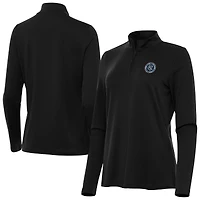 Women's Antigua  Black New York City FC Reprocess Quarter-Zip Pullover