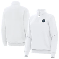 Women's Antigua White New York City FC Victory Quarter-Zip Top
