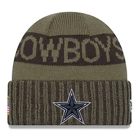 Men's New Era  Dark Green Dallas Cowboys 2025 Salute to Service Cuffed Knit Hat