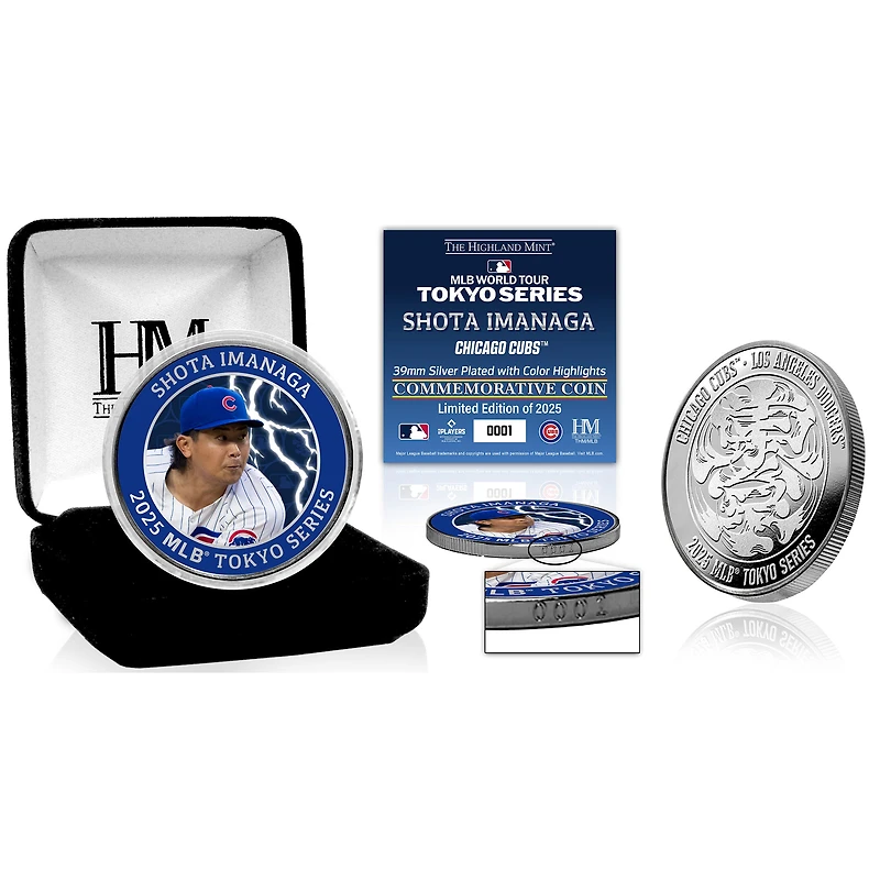 Highland Mint Shota Imanaga Chicago Cubs 2025 MLB World Tour: Tokyo Series Silver Mint Coin