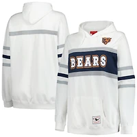 Women's Mitchell & Ness White Chicago Bears Plus Head Coach Throwback Pullover Hoodie