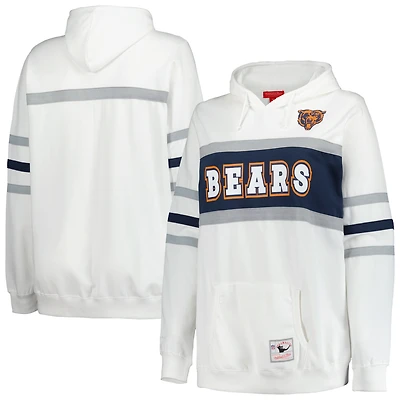 Women's Mitchell & Ness White Chicago Bears Plus Head Coach Throwback Pullover Hoodie