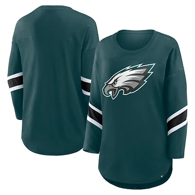 Women's Fanatics Green Philadelphia Eagles Plus Redzone 3/4-Sleeve Scoop Neck T-Shirt