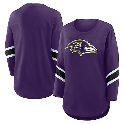 Women's Fanatics Purple Baltimore Ravens Plus Redzone 3/4-Sleeve Scoop Neck T-Shirt