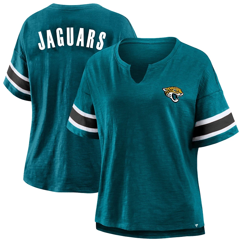 Women's Fanatics Teal Jacksonville Jaguars Plus Redzone Notch Neck T-Shirt