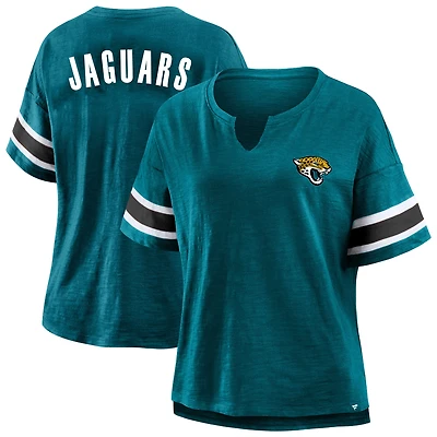 Women's Fanatics Teal Jacksonville Jaguars Plus Redzone Notch Neck T-Shirt