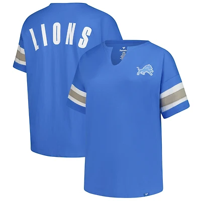 Women's Fanatics Blue Detroit Lions Plus Redzone Notch Neck T-Shirt