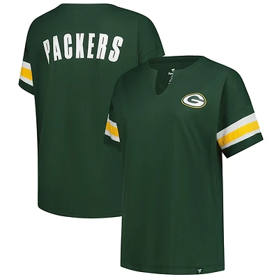 Women's Fanatics Green Bay Packers Plus Redzone Notch Neck T-Shirt