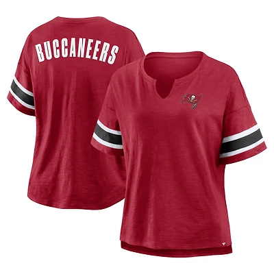 Women's Fanatics Red Tampa Bay Buccaneers Plus Redzone Notch Neck T-Shirt