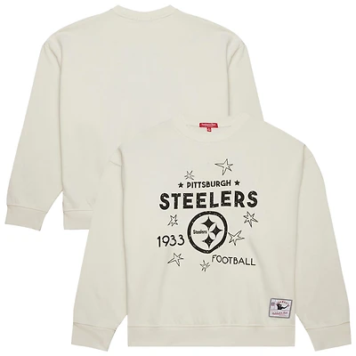 Women's Fanatics Cream Pittsburgh Steelers Plus Shooting Star Pullover Sweatshirt