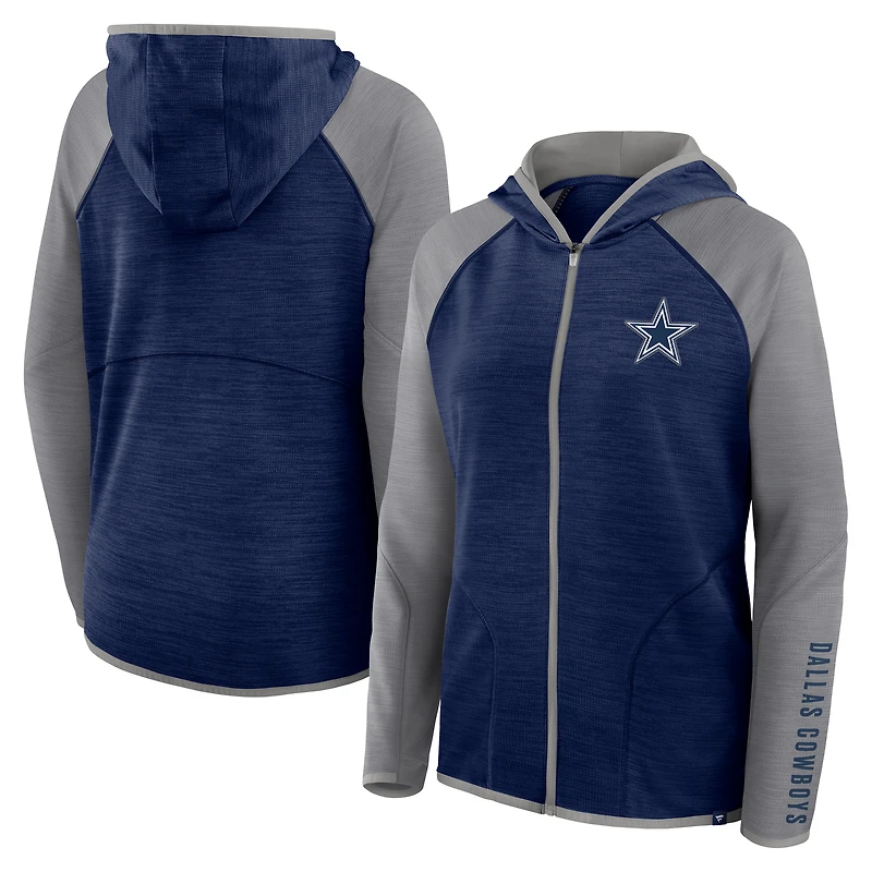 Women's Fanatics Navy Dallas Cowboys Plus End Around Pass Full-Zip Hoodie