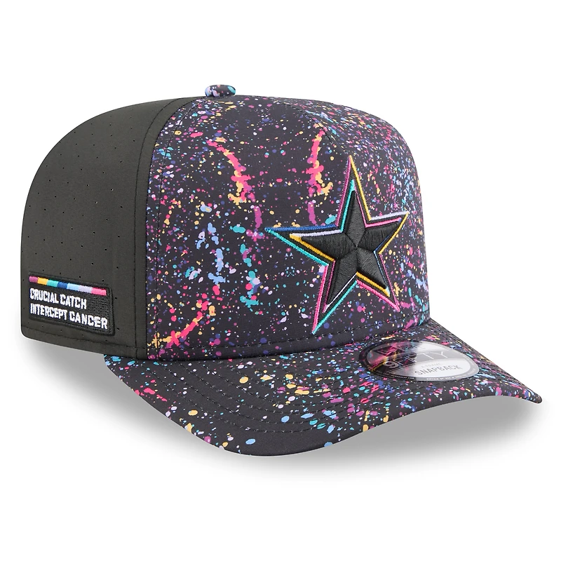 Men's New Era Black Dallas Cowboys 2025 NFL Crucial Catch A-Frame 9FIFTY Snapback Hat