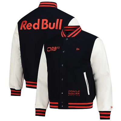 Men's New Era Navy Red Bull Racing Fashion Varsity Jacket