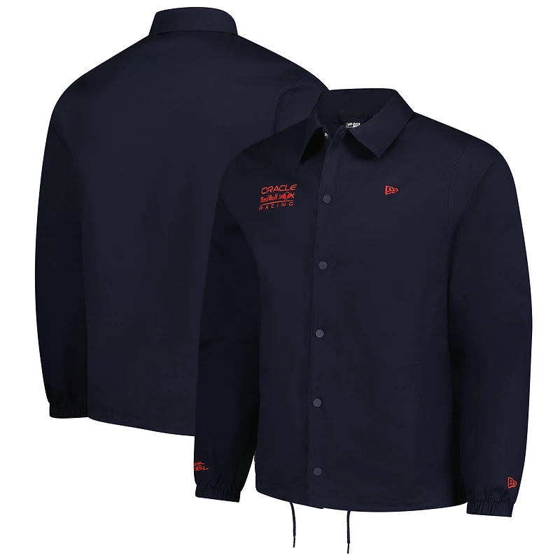 Men's New Era Navy Red Bull Racing F1 Coaches Full-Snap Jacket