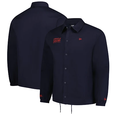 Men's New Era Navy Red Bull Racing F1 Coaches Full-Snap Jacket