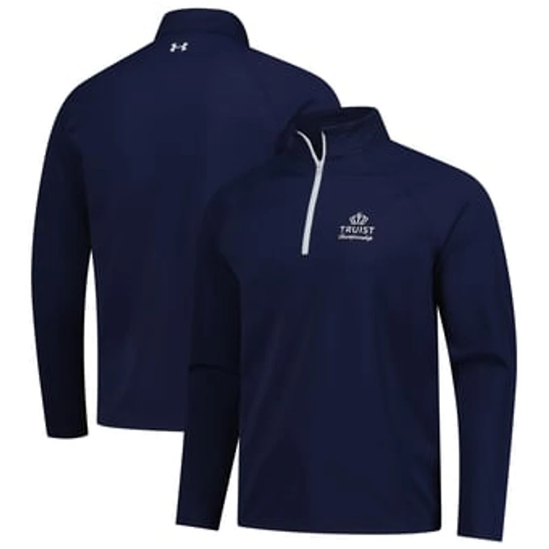 Men's Under Armour  Navy Truist Championship Fusion Ottoman Raglan Quarter-Zip Pullover